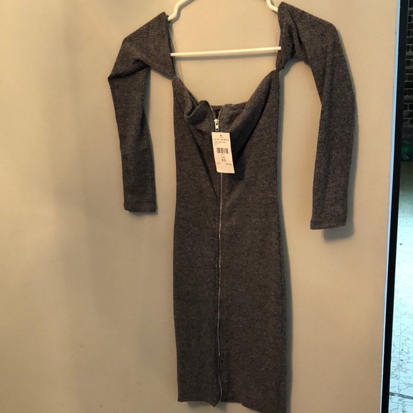 Fashion Nova Dresses & Skirts - Gray/Navy Zipper Dress Fashion Nova